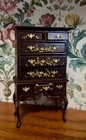 Miniature Dollhouse Highboy Dresser 1 12 Scale Vintage Floral Handpainted Ooak