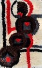 Vintage 60s Abstract Shapes Latch Hook Rug Tapestry Art Mid Century Mcm Modern