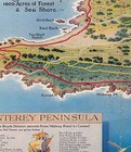 Pictorial Map Monterey Peninsula Country Club Vintage Historic Wall Art Poster