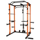 1600 Lbs Smith Machine Multi-function Squat Rack With Lat-pull Down Power Cage
