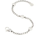 Jai Sterling Silver Hammered Station 3 7mm Box Chain Bracelet  8 