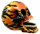 6 5  Length Hand Painted Flaming Human Skull Statue Skeleton Head Figure Hot  