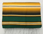 Falsa Mexican Blanket Hand Woven Rasta Serape Throw Yoga Green yellow brown