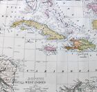 Rand Mcnally Commercial Atlas Map Page Of West Indies   Puerto Rico 1913 Vintage