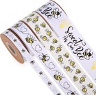 Bee Ribbon 4 Rolls Total 40 Yards Bumble Baby Bee And Flower Ribbon  White Black