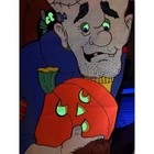 Vintage Cranston Fabric Woven Halloween Door Panel Glow In The Dark