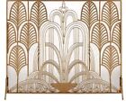  Art Deco Design Gold Iron Single Fireplace Screen