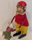 Vintage 1930 s Schuco Tin Windup Clockwork Dancing Monkey With Piglet Partner