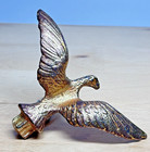 Vtg American Eagle On Globe Brass Flag Pole Topper Fine Art Detail Usa