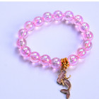 3 Child Mermaid Bracelets Stackable Pink Transparent Beads  Mermaid  Shell  Tail