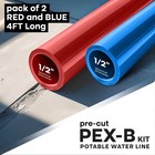 Pex-b Tube Stick Red And Blue Tubing For Potable Water 1 2 In X 4 Ft