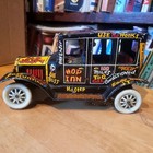 Very Nice Vintage Marx  Tin Litho Wind Up 1930 Jalopy Sedan W graphics