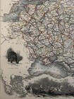 1851 Russia In Europe Original Map  Engraving With Hand-coloring