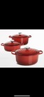  lecreuset new  7 25qt Signature Round French Dutch Oven - Cerise  Red Color   