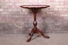 Baker Furniture Historic Charleston Carved Mahogany Tilt Top Tea Table
