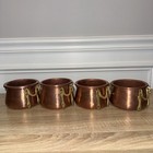 Vintage M Sitki Copper Small Pot Double Brass Rings Made In Turkey 4 5   x3x4 75   