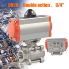 3 4  Pneumatic Ball Valve Double-acting Pneumatic Ball Valve Actuator 3 Pieces