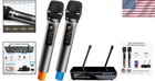 Professional Wireless Microphone System With Echo  160ft Uhf Range - Dynamic Duo