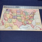 Antique 1915 Parker Brothers Wooden United States Puzzle Map - Complete In Box