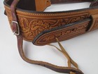 Horse Western Tooled Oak Leaf Leather Rear Flank Back Saddle Cinch