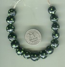 African Trade Beads Vintage Antique Venetian Old Glass Rare Black Green Eye Bead