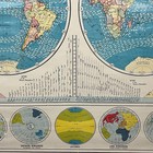 Vintage Crams Superior Ocean Current Map Of The World Canvas Paper Usa Print 50   