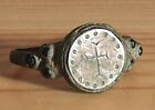 Medieval Christian Ring  Bronze   Silver  Cross  Authentic  Not Wearable