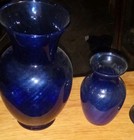 Lot Of 10 Blue Art Glass Vases   Decorative Glass Pieces