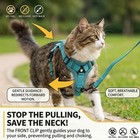 Cat Harness With Leash Adjustable Soft Mesh  Comfortable Polyester Chest Carrier
