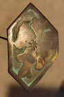 Antique Arts   Crafts Hatpin Copper Poppy  Flower Design W Original Aged Patina