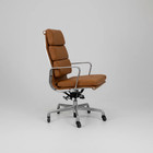 Charles   Ray Eames For Herman Miller Aluminum Group Office Chair Brown Leather