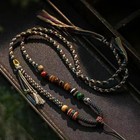 Tibetan Handmade Thangka Necklace Cord Six Word Mantra Amulet Rope Pendant