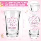 50 Sets Baby Shower Favors For Guests Gift Boy Girl Elephant Acrylic Shot Gla   