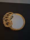 Vintage Lipstick Holder Vanity Hollywood Regency Gold Mcm 5 Tube Oval 6 