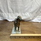Metal Irish Setter Dog Figurine Collectible Sculpture On Stone Base