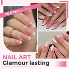 504pcs Short Almond Nail Tips 12 Sizes Pre-etched Half Cover Fake Nails Tips    