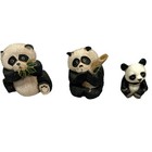 Vintage Panda Bear Figurine Lot Of 5 Ceramic Clay Figures Enesco Black White