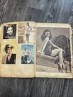 Vintage 1940 1950s Handmade Scrapbook - Magazine Articles  Celebrity Photos  Ads