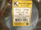 Triple K Belt  Style 770  Large  Walnut Oil  Plain  New  