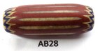 Awesome Red Torpedo Antique Venetian Chevron Trade Bead African  Ab28  Bg 64