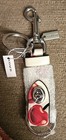 Nwt Coach Trigger Snap Bag Charm With Cherry Print Key Fob Chalk Multi Cz088