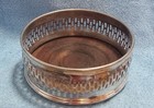 Falstaff Silver Plate Wine Bottle Coaster  5  Diam  2  Depth  Wood Base  England