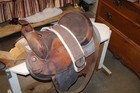 Used 15  Seat Big Horn Brown Nylon leather Western Saddle 102 Us Made Vgc