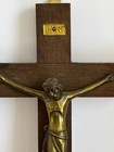 Vtg Wooden   Metal Crucifix Cross Jesus Christ Religious 10    Wall Hanging Inri