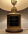 Electrified Antique Perko Brass Ships Lantern Blue Glass Globe