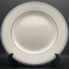 Pottery Barn Blue Banded Bistro Stoneware Pasta Serving Bowl platter China 14 5 