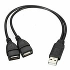 Usb 2 0 A Male To 2 Dual Usb Female Jack Y Splitter Hub Power Cord Adapter Cable