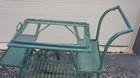 Antique Vintage Green Wicker Rolling Tea Serving Beverage Cart Home Lodge Decor