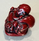 Vintage Antique Asian Chinese Japanese Carved Wood Buddha Monk Netsuke Figurine