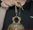 Ancient Chinese Buddhism Temple Bronze Dragon Statue Bell Chung Chimes Clock